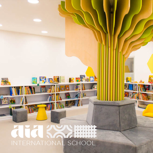 Creative branding and visual identity design for AIA School by our agency.