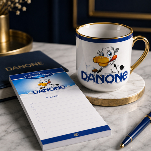 nitial hand-drawn branding sketch for Danone, showcasing original brand engineering away from AI clichés.